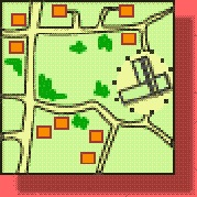 虫食い的に家が建ちはじめるイラスト