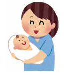 乳児家庭全戸訪問事業（赤ちゃん訪問）のイメージイラスト