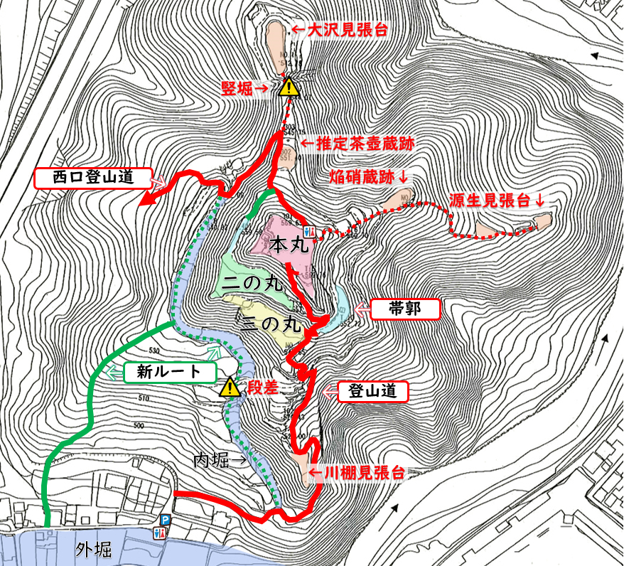 城山（勝山城跡）登山ルート