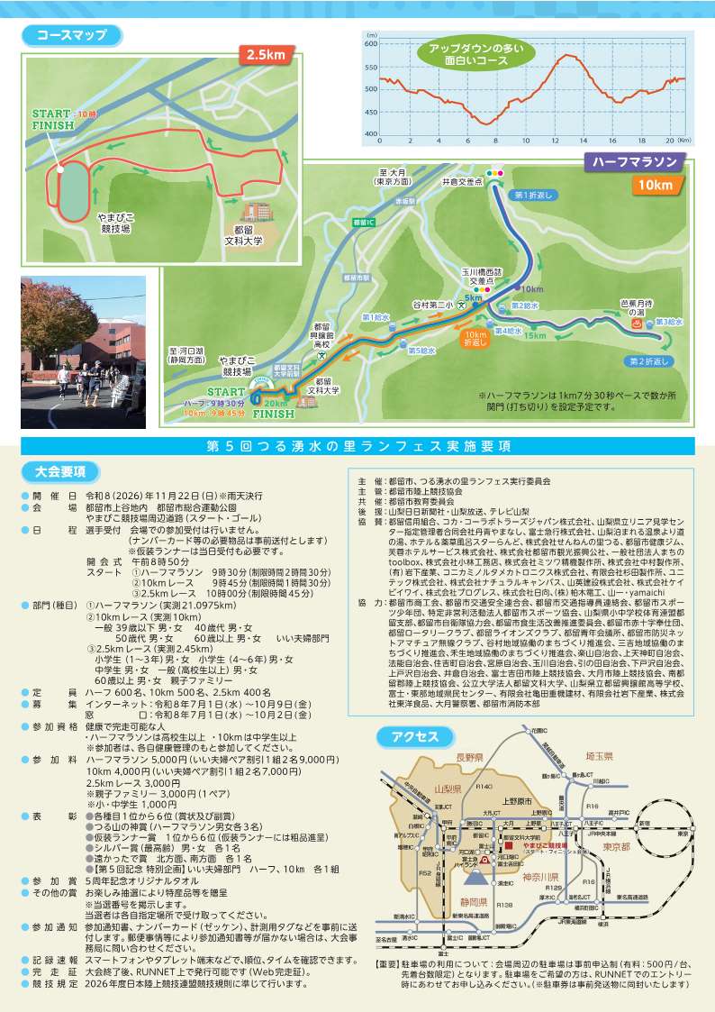第5回つる湧水の里ランフェスチラシ裏面