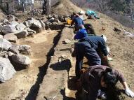 平成18年度勝山城跡発掘調査の様子の写真