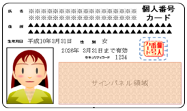 マイナンバーカードの表面(案)の画像