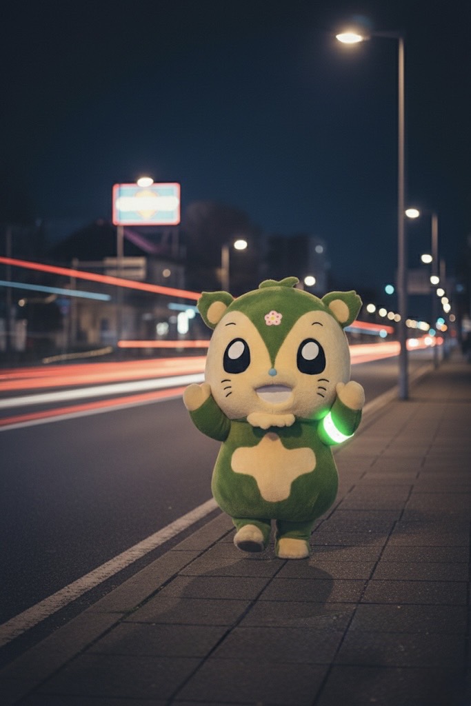 つるビー反射材着用（夜）